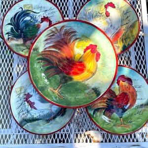 Susan Winget Rooster Plates Certified International